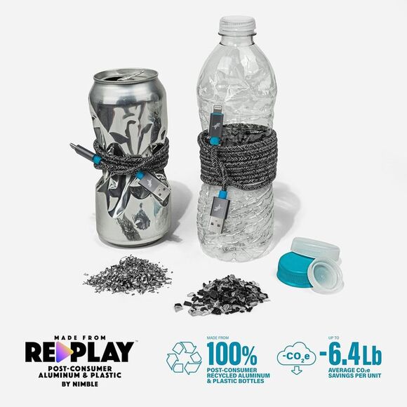 Nimble Powerknit USB-A Charger Cable 3.3ft - Space Grey - Picture 5 of 5